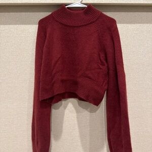 Reformation Garrett Cashmere Cropped Turtleneck Chianti - Size M
